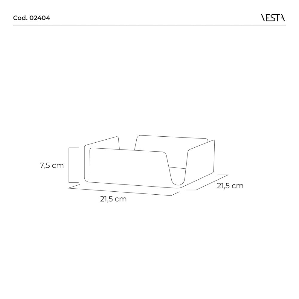 VESTA Portatovaglioli Like Water - Bianco satinato - 21,5x21,5x7,5 cm - Cristallo acrilico - Made in Italy