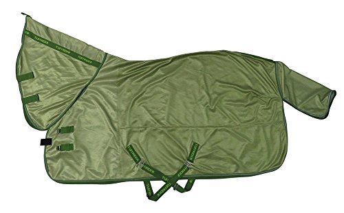 Image of TuffRider Comfy Mesh Combo Neck Fly Sheet | UV Protection Horse Sheet with Neck Cover, 190 Grams Breathable Polyester Mesh - Sagramse /Tree Top - 66