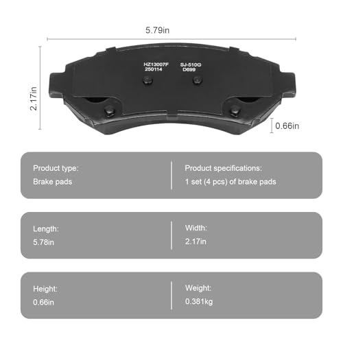 Image of D699 Front Ceramic Brake Pads Kit Fit For Chevrolet Impala 2000-2005, For Monte Carlo 2000-2005, For Venture 1997-2005, For Pontiac Bonneville 2000-2005, For Grand Prix 1997-2003