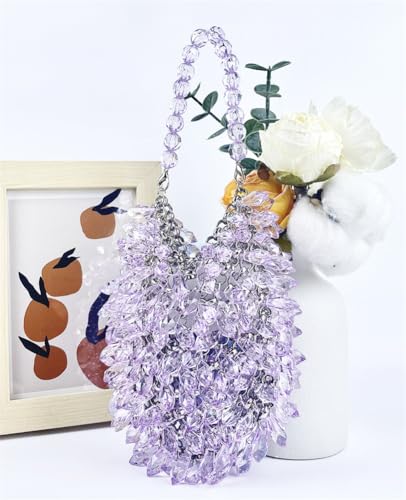 Rungion Womens Acrylic Metal Sequins Purses Handmade Woven Small Shiny Y2k Shoulder Bags Evening Party Handbags Clutch4