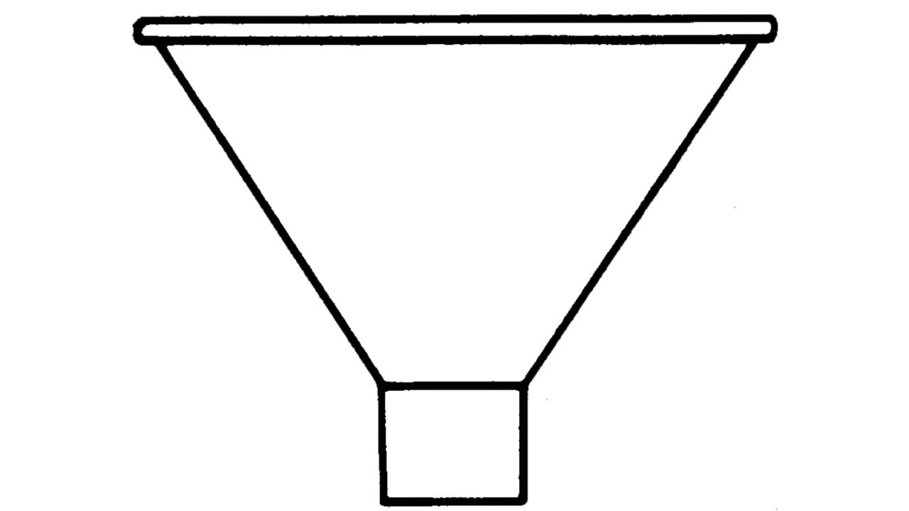 Vitlab Polypropylen Pulvertrichter, Transparent, 120mm Durchmesser, 105mm Länge