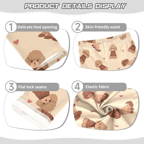 Girls Leggings Cute Brown Poodle in Sweater Toddler Girls Clothes Leggings for Girls Toddler Girls Leggings 3-4T3