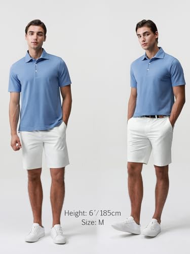 BCI Cotton Blend Pique Polo Shirts for Men Short Sleeve Tops Comfort Split Hem with 3-Color Tape3