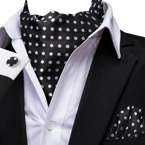 Image of Dubulle Paisley Floral Ascot for Men Self Tie Mens Cravat and Pocket Square Cufflinks Wedding
