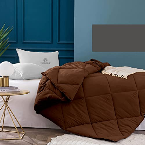 Image of Filbert - 400 GSM Microfiber Rajai Double Bed Comforter, Super Soft Heavy Double Bed Blanket for Winter Diamond Stitch (90 inch x 100 inch Inches /228cm x 254cm) - Comforter Double Bed|Chocolate Brown