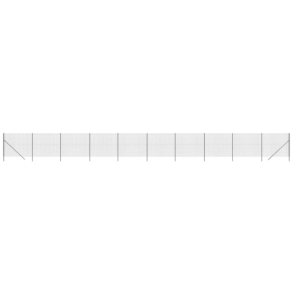 Cerca de Alambre de Acero galvanizado Gris Antracita 2x25 m, Malla Metalica, Malla Alambre, Alambre para Conejos, Vallas De Obra, Mallas para Gallinero - 154222
