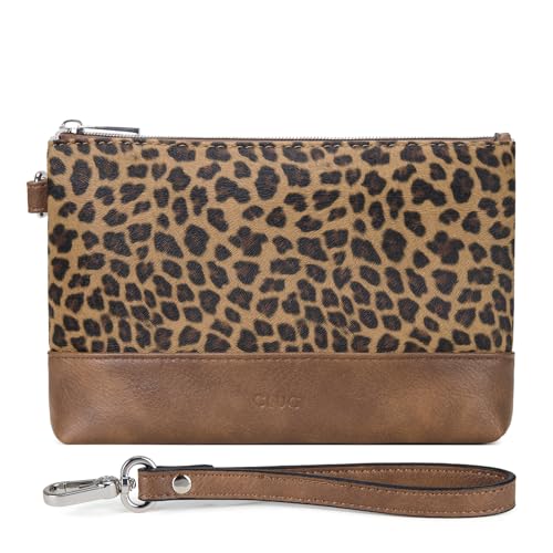Image of CLUCI Wristlet Wallet for Women Large Capacity Leather Clutch Purse Slim Ladies Travel Credit Card Holder Phone Organizer