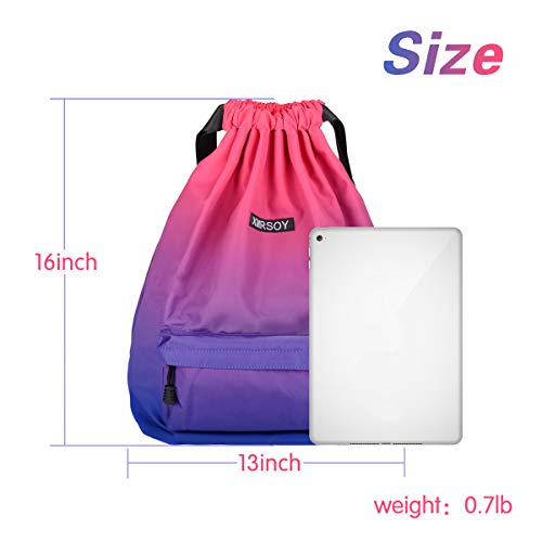 Xmrsoy Gym Drawstring Backpack Water Resistant String Bag Nylon Cinch Sport Bag Sackpack #TOP5