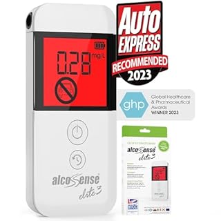 AlcoSense Elite 3 Breathalyser | Auto Express Group Test Recommended | UK, Scottish & Irish Police Alcohol Limits | Home Breathalyzer Alcotester | CE Approved Alcohol Test Kit