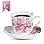 GY 12 PCS Tea Set - 7oz New Bone China tea Cups and Saucers with Pink Flower Pattern Porcelain Cups for Mocha Cappuccino Tea and coffee
