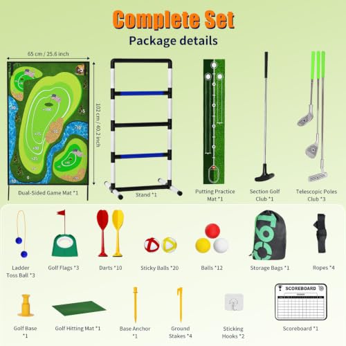 AOSITE 4-in-1 Golf Game Set for Kids & Adults, Family Backyard Party Toy - image 7