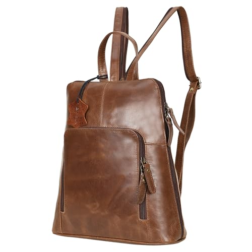 Image of Pitaara Genuine Leather Backpack Purse for Women, Ladies Casual Daypack, Shoulder Bag, Fashion Bag, Travel Backpack Purse