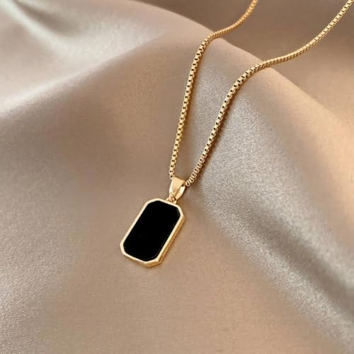 Bijoux de mode exclusifs : Collier pendentif rectangulaire géométrique haut de gamme
