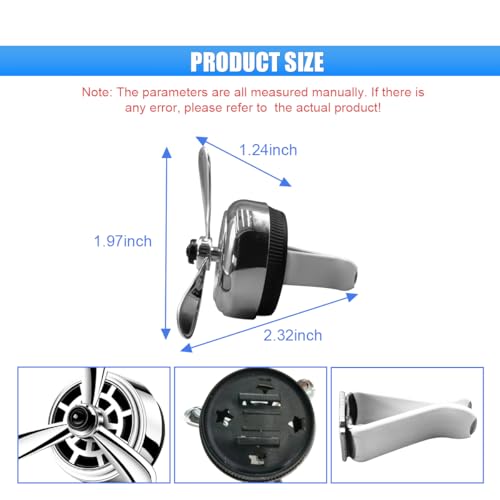 Image of Car Air Outlet Clip, Creative Air Force Propeller Shape Auto Ornament AirConditioner Vent Clip, Automotive Interior Accessories for Women Men (1, Silver)