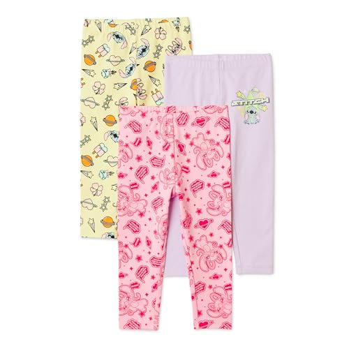 Image of Amazon Essentials Girls' Cotton Stretch Leggings, Multipacks