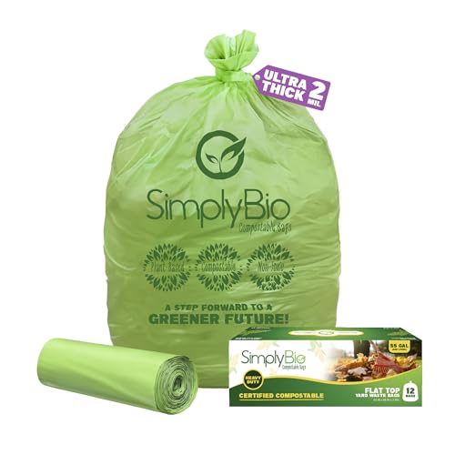 Simply Bio Compostable Trash Bags (50-55 Gallon 12 Pack)