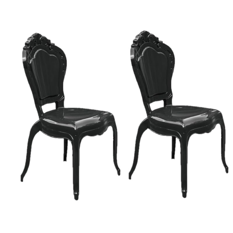 2 Sillas Comedor Boda Nouveau Policarbonato, Transparentes o Color (Negra)