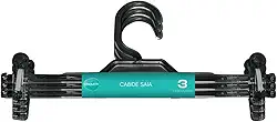 Cabide Para Saia Preto Cinquetti, Suporte Com Presilha Para Saia, Preto, Design Antiderrapante, Produzido Com Plástico Livre De Bpa, Qualidade Brasileira Há Mais De 40 Anos, Contém 3 Cabides