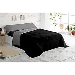 Funda Nordica Relleno Incluido Vipalia Edredon Nordico Cama 105 para Otoño y Invierno. Compatible con Funda Nordica. Relleno Microfibra Tacto Pluma Ligero Reversible Cálido. Relleno 250 gr. Color Negro/Gris