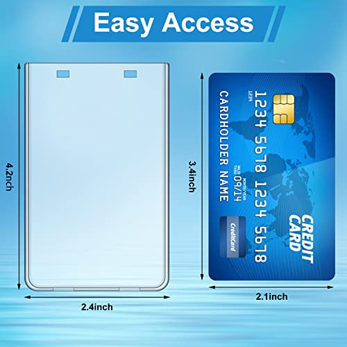 Tinlade 10 Pack Permanent Locking Hard Plastic Badge Holder Vertical Clear ID Badge Holder Heavy Duty Protector Case for Office School Card Travel 2.4 x 4.2 inches