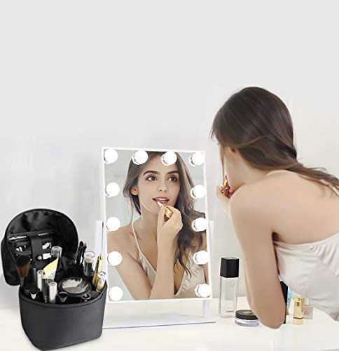 FANDARE New Makeup Bag for Women Travel Cosmetic Bags Girl Portable Makeup Pouch Toiletry Bags Gym Wash Bag Waterproof Nylon Black - Image 2
