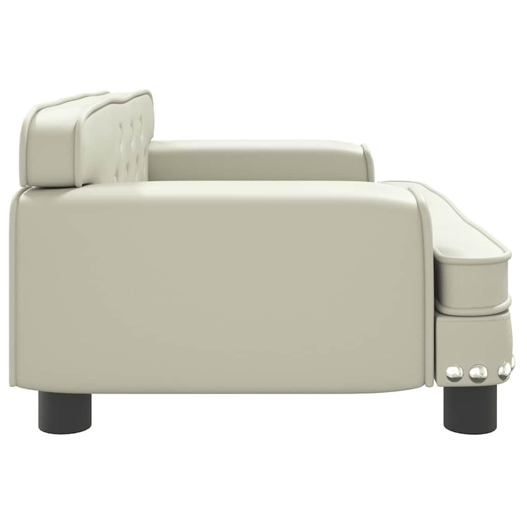 Hundebett Creme 70x45x30 cm Kunstleder Hundebetten Waschbar Outdoor Hundebett, Hundekissen, für mittelgroße Hunde