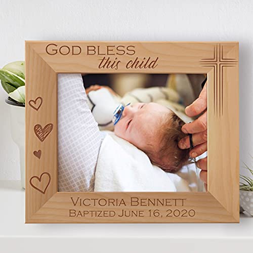 Center Gifts God Bless This Child Personalized Wooden Frame-10