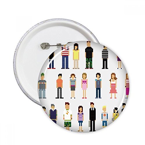 Cadeaux multicolore XXL pour passionnés de jeux - Badge ronde pixel et broches bouton de décoration