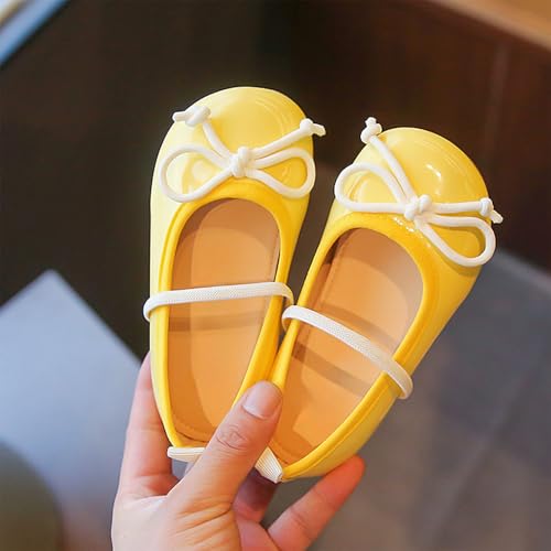 Toddler Girls Mary Jane Dress Shoes Soft Sole Comfortable Bow Ballet Flat Shoes for Wedding Party School4