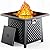 Ciays 28 Inch Propane Fire Pits,50,000 BTU Gas Fire Pit Table for Outsides with Steel Lid and Lava Rock, 2-in-1 Square Fire Table for Gatherings Parties on Patio Deck Garden Backyard, Black