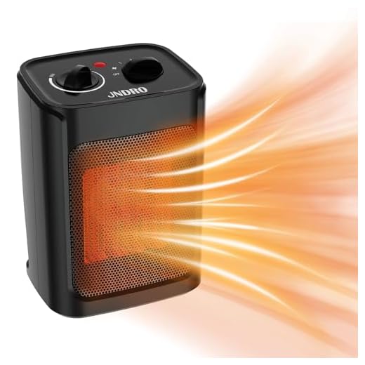 JNDRO Portable Electric Space Heater - 1500W/750W Quiet Ceramic mini Heater Fan with Thermostat, Heat Up 200 Square Feet for Room Office Desk Indoor Use