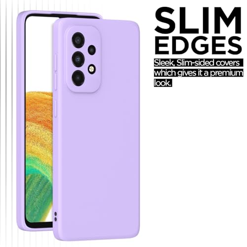 Image of Outlouders Back Cover for Samsung Galaxy A33 5G | Camera Protection | Durable Soft Matte Silicone Bumper Case (Purple)