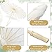 Mototo 8 Piece 23.6 Inch White Paper Umbrellas, Chinese Japanese Oiled Paper Parasols, White Parasols Umbrellas Bulk for DIY Painting Craft, Wedding, Bridal Party, Ceiling Decoration