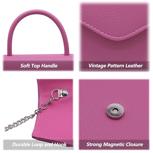 Image of Clutch Purses For Women Patent leather Evening Bag Top Handle | Wedding Prom Bridal Cocktail Formal, Shoulder Chain, Bridesmaid Gift for Women