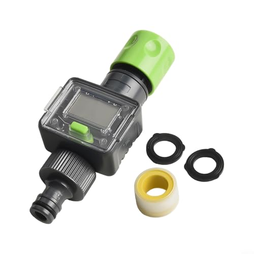 Medidor digital con sensor de flujo de agua para manguera de jardín, medición precisa de 3/4 pulgadas, fácil instalación