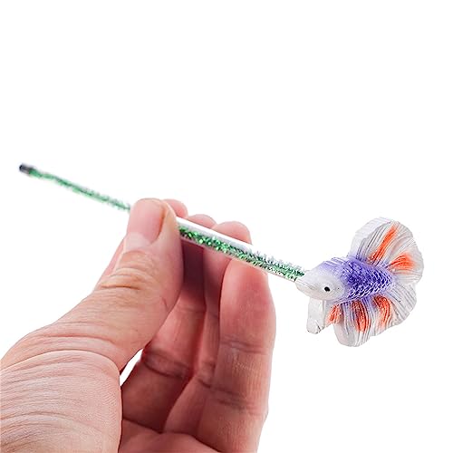 lxuebaix Betta Fish Training Wand Betta Starter Kits Resina Palo de Entrenamiento NaturalHabitat Fishtank Betta Tail Wand Acuarios Decoración