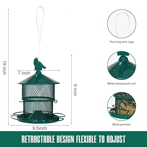 Joyhalo Metal Bird Feeders For Outdoors Hanging, 4 Lbs Capacity Hanging Bird Feeder, Heavy Duty Wild Bird Feeders, Bird Seed Feeder For Cardinal, Sparrow, Finch Etc In Backyard Garden #TOP7