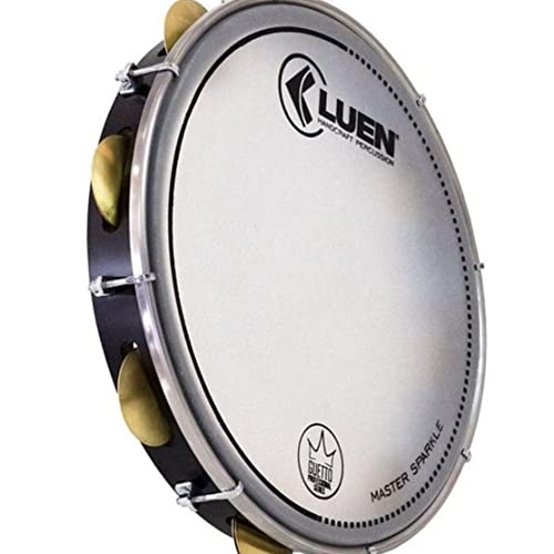 Pandeiro 12' Imbuia Preto - Serie Guetto Plat Lat Afin Dpla Ferragem Cromada Pele Master Sparkle