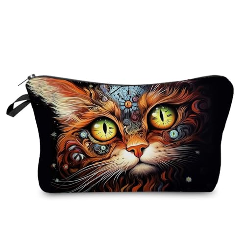 Livel lhood Colorful Cat Small Makeup Zipper Bag -3