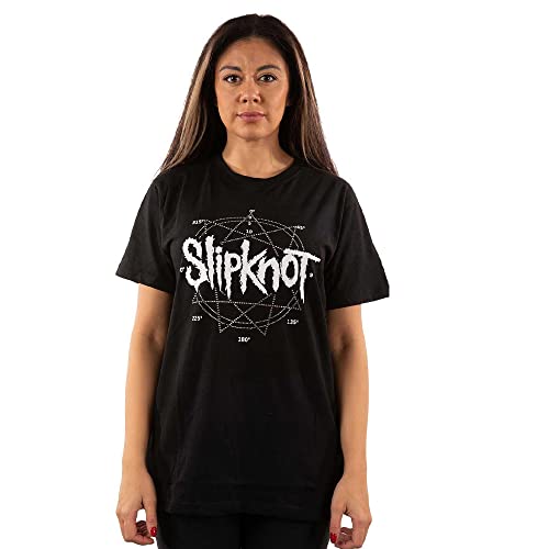 Slipknot T Shirt 9 Point Star Diamante Band Logo Official Unisex Black S