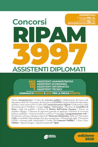 ConcorsI Ripam 3997 Assistenti Amministrativi: Manuale con Teoria e Quiz per la prova scritta