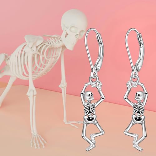 Skeleton Earrings for Women Halloween Skull Earrings Dangle for Costume and Parties Scary Skeleton Bone Drop Earrings Retro Halloween Accessories3