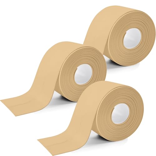 3 Rolls Caulk Tape Self Adhesive Waterproof Strip Caulking Tape (Almond)