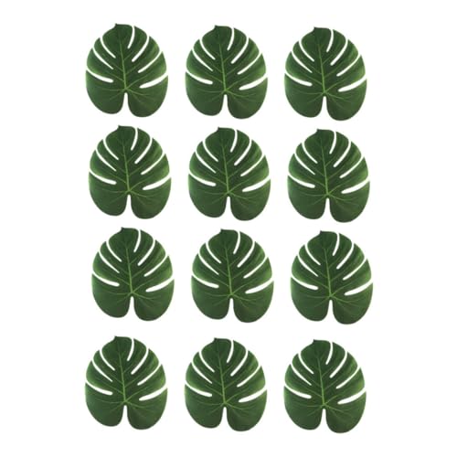 Genérico 1 Juego De Mesa De Hoja De Decoración Fiesta Decoración De Fiesta Árbol Helechos Artificiales Mantel De Hojas De Palma Hojas De Palmeras Tropicales Green 12 Piezas