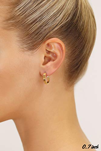 14k Gold Small Oval Flat Hoop Earrings2