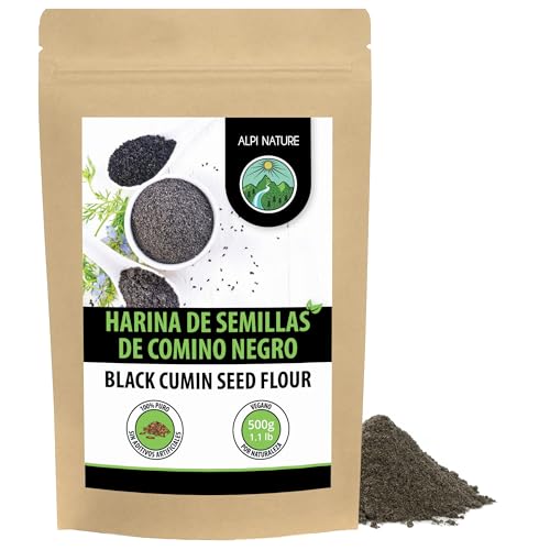 Alpi Nature Comino Negro Molido 500g, Comino Negro Semillas Molidas para Cocinar y Hornear