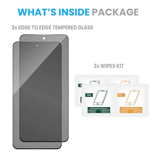 Image of ArmourPro Privacy Tempered Glass Screen Protector Compatible for OnePlus Nord CE 5 (6.77 Inch) with Edge-to-Edge Protection Coverage and Easy Installation kit (Pack of 2)
