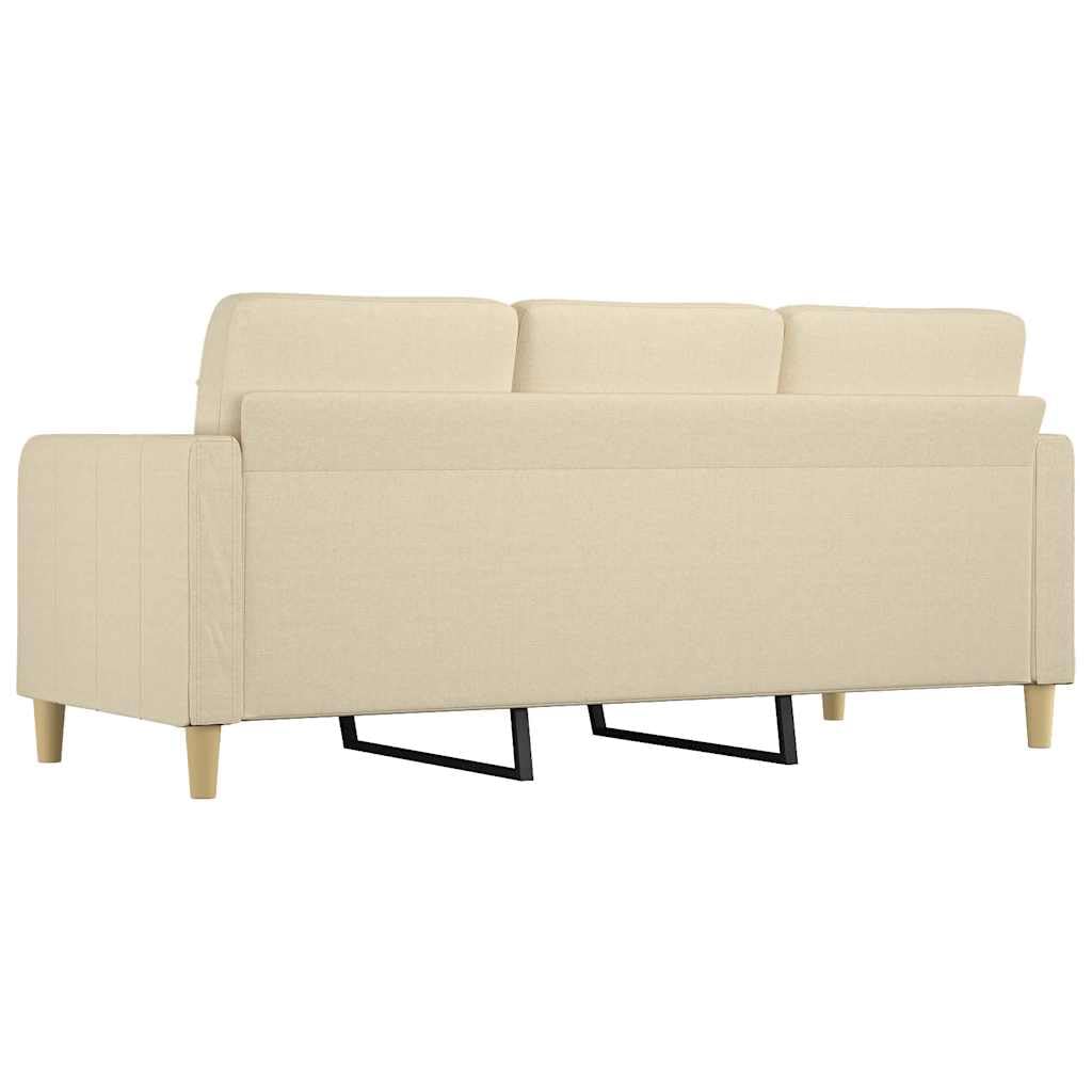 Canapé 3 places crème 180 cm housse en tissu avec fonction couchage et espace de rangement pour salon et chambre d'amis, peu encombrant, confortable, durable, idéal pour le salon et le paysage