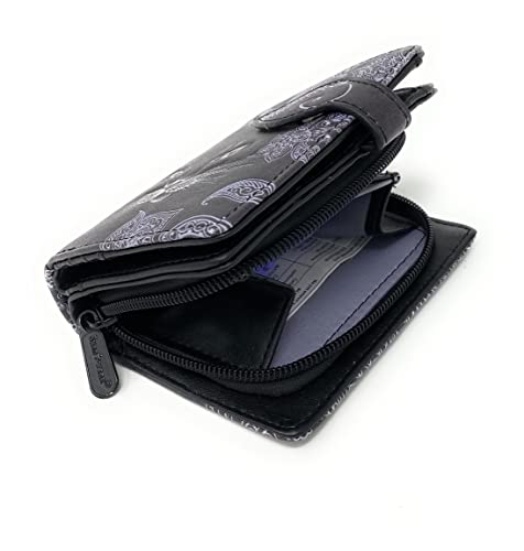 Shag Wear Shadow Cat Small Animal Wallet for Women and Teen Girls Vegan Faux Leather Black 4.5"3