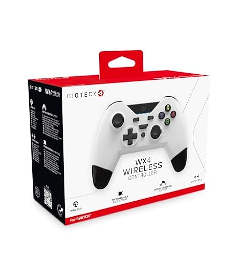 Gioteck WX4 Wireless Controller for Nintendo Switch - White with Programmable Back Buttons - Bluetooth Compatible | Ya disponible en tu tienda friki favorita! En mundofriki.es!